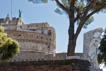Sant'Angelo Castle with sculpture in the foreground