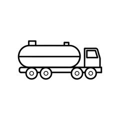 tanker trailer line art on white background