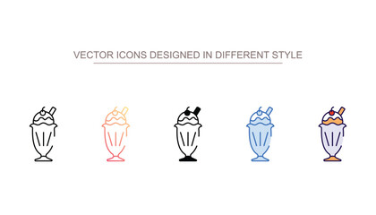 Sundae icon design with white background stock illustration