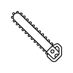 chain saw line art on white background