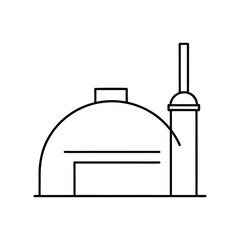 biogas plant line art on white background