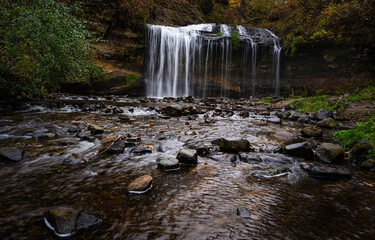 small waterfall in the forest