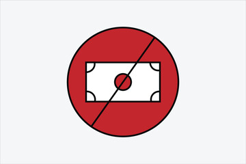 Stop Corruption icon black and red vector sign
