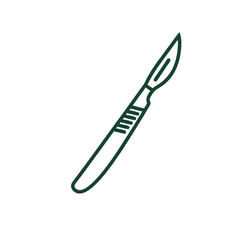 Fototapeta premium Scalpel outline illustration with simple design on white background 