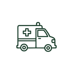 Ambulance vehicle illustration in a minimalist design  