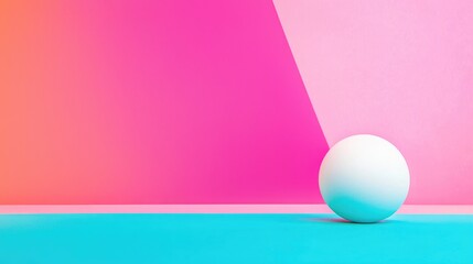 Sphere on geometric vibrant stage