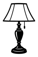 Simple Black and White Table Lamp Icon