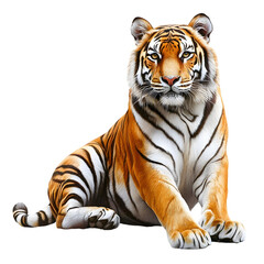 Obraz premium Majestic Bengal Tiger with Striking Orange and Black Stripes on Black for Wildlife and Nature Photography