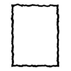 Black and White Distressed Frame with Torn Edges Vector - Vintage Border for Photos or Text