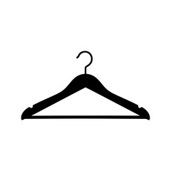 Wooden hanger silhouette vector flat illustration design.