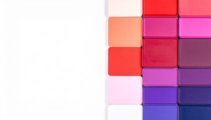 Stacked Color Gradient Fabric Swatches in Rainbow Order