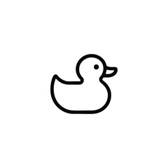 Rubber Ducky Minimalist Line Art Icon