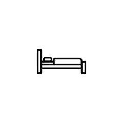 Simple Bed Frame Line Art Icon