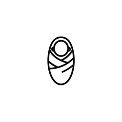 Swaddled Baby Minimalist Line Icon