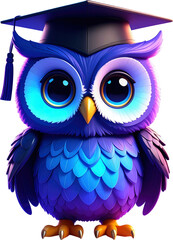 Obraz premium Buho, dibujos animados, animal, ave, centros, vector, alumna, graduado, educación, acto de graduación
