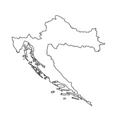 Croatia map country outline
