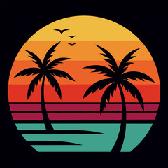 Tropical Sunset: Beach Art

