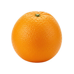 Single ripe orange fruit isolated on transparent background