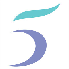 Modern abstract number five graphic design.