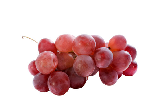 bunch of red grapes isolate on white