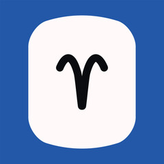 Zodiac horoscope. Aries astrological icon symbol. Stylized star sign esoteric. Simple line vector illustration.