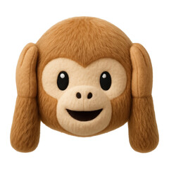 PNG Cute monkey emoji illustration.