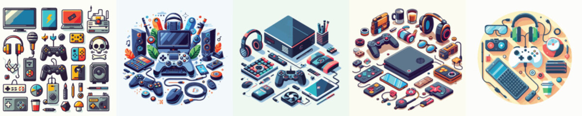 vector set of gamer accessories © FirdianKrisna