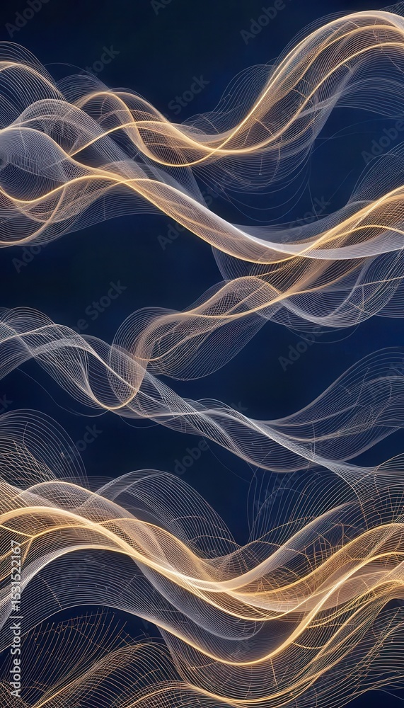 Poster swirling waves of light and color create a dynamic mobile display background