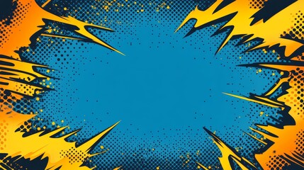 Modern abstract comic background featuring a zoom line and lightning