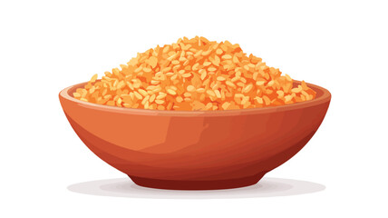 Rice Bowl Vector Illustration Isolated on White Background