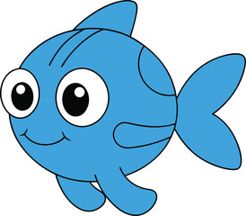 Obraz premium dizzy dot cartoon fish on white background fff.eps