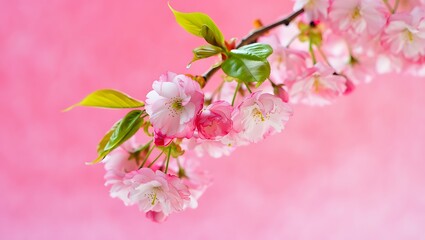 Naklejka premium Delicate Pink Cherry Blossoms A Stunning Springtime Floral Display