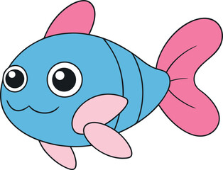 Obraz premium lolly lure cartoon fish on white background ff.eps