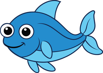 misty marlin   cartoon fish on white background   .eps