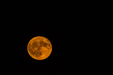 Astroaufnahme des Vollmondes, auch Erdbeermond genannt, am 11 Juni 2025.