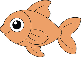 sandy salmon   cartoon fish on white background   .eps