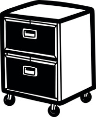 Rolling File Cabinet With Lock Shallotte On White Background