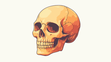Obraz premium Skull Flat Design Icon Vector Illustration for Graphic Design Projects