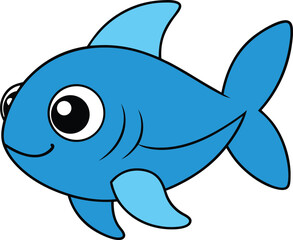 shiny shad   cartoon fish on white background   ff.eps