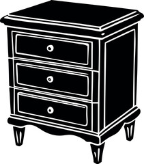 Three Tier Nightstand Shallotte On White Background