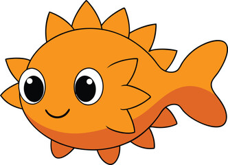 sunny sculpin   cartoon fish on white background  .eps
