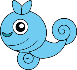 swirly stella   cartoon fish on white background  .eps