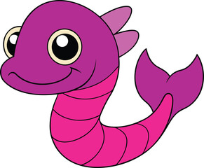 vivid viperfish   cartoon fish on white background.eps