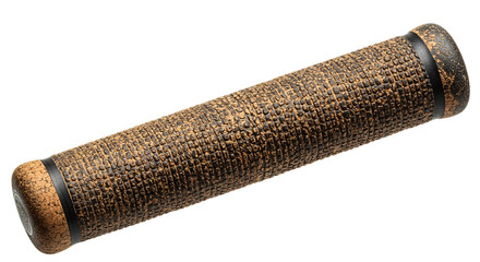 Imprinted bark texture on a cylindrical artifact evokes earthy rustic charm and artisanal on transparent background