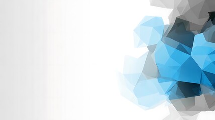 Abstract Blue and Gray Polygons: An abstract composition featuring a cluster of translucent blue and gray polygons, creating a dynamic and modern design.  The shapes overlap and interlock.