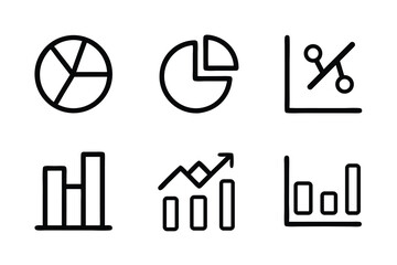 Data analysis charts and graphs vector icons 