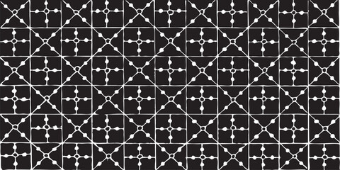 Black and white geometric pattern. Tileable texture background.