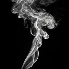 Obraz premium Abstract White Smoke Vertical Composition, Black Background, Fluid Design, Smoke Art, Smoke Photography Smoke, Abstract