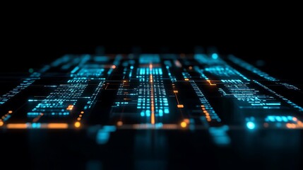 Abstract digital network.  Data flow