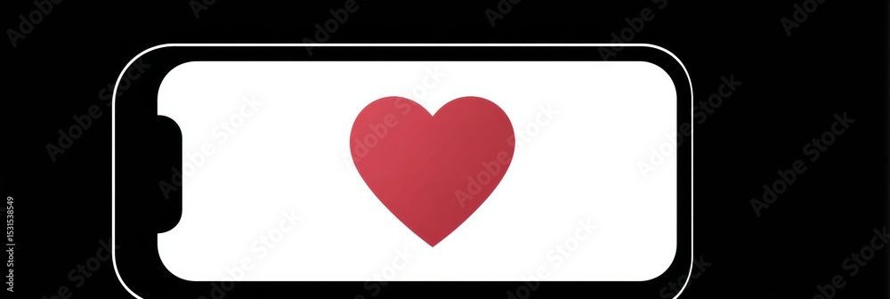 Aufkleber minimal heart icon displayed on smartphone screen symbolizes love and connection in digital communic